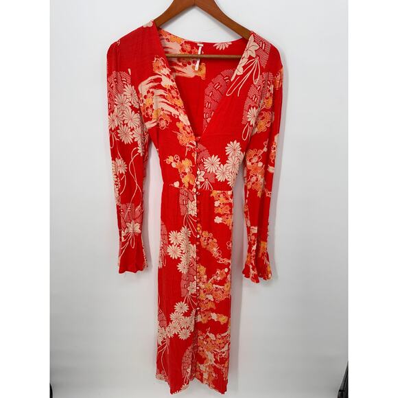 FREE PEOPLE Mixed Print Twist Dress // M - Picture 4 of 14